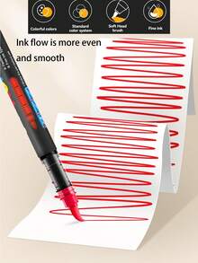 Set di pennarelli acrilici da 8-240 colori, punta morbida con inchiostro liquido, adatti per studenti, impiegati, studenti d'arte, fai da te, pittura su rocce, calligrafia, scrapbooking, scrittura a mano, realizzazione di biglietti, carta nera, pittura su pietra, decorazioni natalizie, legno, plastica, tela - Multicolore - Visualizzare 7