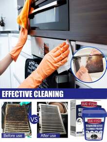 JUE FISH 不锈钢清洁膏；锅底黑垢清洁剂；不锈钢清洁剂；厨房重油渍去除剂；厨房必备品 - 固體 - 查看 7