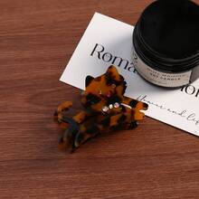 New Arrival Exquisite Cat Hairpin With Rhinestone Edge, Animal Hair Clip, Hair Claw With Rhinestone, Cute Acetate Fiber Hair Clip With Rhinestone Cat Hair Claw Clip, Cat Hair Clip, Cat Hair Claw Clip For Women And Girls - Multicolor - View 8