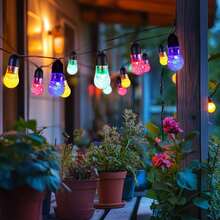AMILL 59ft Solar-Powered Dual USB LED Fairy Lights With 50 Crystal Balls, 8 Modes & Remote Control - Multicolor Indoor/Outdoor String Lights For Garden, Yard, Wedding, Party, Christmas Decorations, Outdoor Lighting  Decorative Lights  Versatile Lighting, Hanging Solar Lights - Solar Bubble Ball - View 8