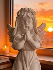 1pc White Angel Resin Decor, Indoor Decoration, Tabletop Ornament - 1PC - View 2