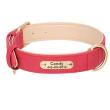 Vòng Cổ Cho Chó PU Hoa Cá Tính Có Khắc Tên, In Chống Lạc Chihuahua/Chó Bulldog Pháp Vòng Cổ ID Có Thể Điều Chỉnh Cho Chó Nhỏ/Vừa - Đỏ - Xem 11