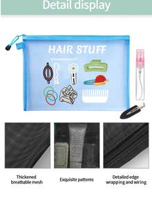 这款“发饰”网眼化妆包饰有发饰图案，多功能化妆包，可收纳发夹、发带等，红色气垫设计，便携易收纳，可作化妆包、护肤包、旅行必备、宿舍用品、新娘礼物、母亲节礼物、生日礼物等。它集化妆收纳、洗漱包、化妆袋、洗漱包、旅行包、度假必备、女性旅行礼物等功能于一体。 - 彩色 - 查看 10