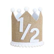 Couronne d'anniversaire de style bohème en lin grossier, convenant aux garçons et aux filles, accessoire de fête, accessoire photo, fournitures d'artisanat - Multicolore - Voir 9