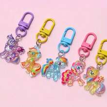 5个闪亮彩虹小马创意钥匙扣，是送给老师和学生装饰书包、铅笔盒、家居饰品的完美礼物，也是理想的粉丝收藏品或返校/毕业季礼物。 - 彩色 - 查看 4