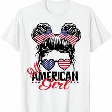 Relaxed Casual Short Sve Crew Neck Ladies Printed Soft - 紅色 - 查看 1