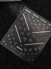 susan notes ملصقات أظافر نجمية 5D متعددة الألوان ذاتية اللصق لفن الأظافر ولوازم الأظافر بطابع Y2K - متعدد الألوان - مشاهدة 3