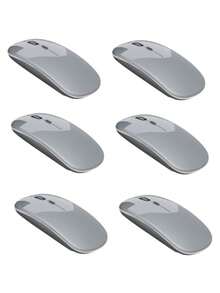 Bluetooth Wireless Mouse Rechargeable LED Silent Slim Portable Mouse (Bluetooth 5.2 & 2.4GHz USB Receiver) Dual Mode Computer Mouse For Laptop/IPad Tablet/Apple Computer/ - Silver - View 12