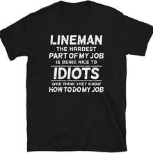 Liniero La parte más difícil de mi trabajo es ser amable con los que piensan Camiseta - Negro 1 - Ver 1