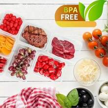 Refrigerator Storage Box, Fruit Fresh-Keeping Container, Large Capacity  Container, Airtight & Leak-Proof, Freezer , Microwave , Heat Resistant Up To 120°C Without Deformation - Bộ sản phẩm cao cấp 48 món - Xem 6
