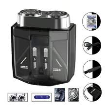 HYUNDAI Modern Men's Electric Shaver, Dual Blade, USB Rechargeable, Waterproof, Matte Black Design - Black - View 1