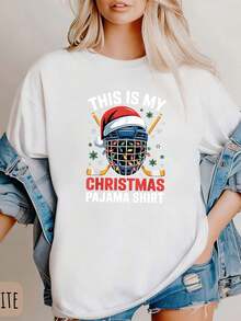 Funny Hockey Christmas Pajama Hoodie Sweatshirt, Xmas Helmet Lights Sport Holiday Clipart Bundle, Ice Hockey Fan Gift (2) - White - View 1