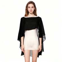 Women's Chiffon Shawl Cloak, Suitable For Evening Gowns, Bridal Weddings, Parties - Multicolor - View 4