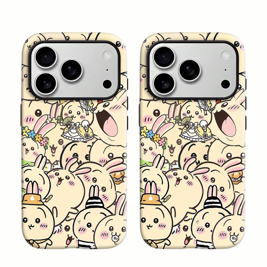 Bonitas ilustraciones de conejitos en amarillo suave. Esta elegante y adorable funda para teléfono es compatible con Samsung, Apple, VIVO, OPPO, , Transsion, , y Honor. Fabricada en silicona TPU, ofrece protección contra golpes y caídas, además de una sensación superior. Es un regalo ideal para familiares, amigos y seres queridos, y una opción perfecta para San Valentín y Año Nuevo. - Blanco - Ver 1