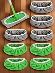 4/6/8Pcs Reusable Mop Pads With High Water Absorption And Ultra-Fine Fiber Cleaning Pads That Can Firmly Adhere To Most Standard Mops - A+B - View 1