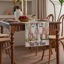 1 Stück Oster-Hase Kreuz-Muster bedruckter Tischläufer, Ostergeschenk, Osterdekoration, Polyester, rechteckig, Feiertags-Tischdekorationsstoff, Heimdekoration, Küchen-/Esszimmertischdekoration, Raumdekoration, Tischläufer - Verschiedenfarbig - Übersicht 12