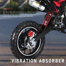 Mini Dirt Bike, 49CC 2-Stroke Gas Powered Motorcycle With Off-Rode Tire, Front Rear Disc Brakes, Shock Absorption Pocket Motorbike, Up To 25 Mph, Max Load 330 LBS - Red - View 5