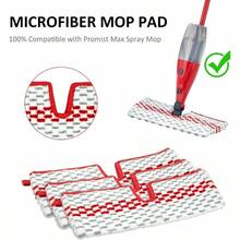 Microfiber Spray Mop Pads Compatible With Oceda ProMist MAX, Dual-Action Washable Flip Mop Pads Replacement For Dry Wet Floor Cleaning, 3 Packs Red - 3 Packs Red White Mop Pad for Promist Max - View 4