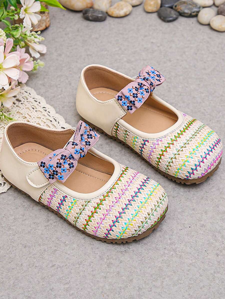 1 đôi dép xăng đan da cho trẻ em, giày mùa hè mới thoáng khí chống trơn trượt, giày công chúa mũi tròn cho bé gái - Màu be - Xem 1