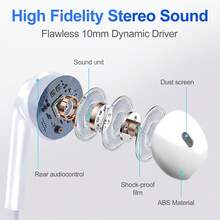 适用于 17、Air、16、15 Pro Max Plus 和 Pro 的有线 USB Type-C 立体声耳机；适用于 15、16 Pro Max Plus 和 Pro 的有线 USB-C 耳机；适用于安卓智能手机 Galaxy Note10/20、A53/A54 的有线 USB-C 耳机；适用于 15 的有线控制入耳式耳机 - 白色 - 查看 4