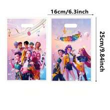 10个/套 韩流音乐主题派对礼品袋 - 可爱耐用的生日派对活动庆祝礼品袋，K-Pop爱好者终极礼品袋 - 彩色 - 查看 7