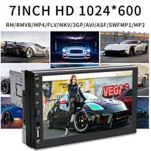 1pc Universal Car Audio Receiver - Supports Android Auto & CarPlay, 7-Inch Touchscreen, GPS Navigation, Wireless Connectivity, Stereo Output, No Battery Required, Suitable For In-Car Entertainment/All Vehicle Models/Drivers, Enhances Driving Experience - No Steering Wheel Remote Control and Rearview Camera - View 7