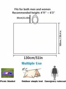 Reusable Adult Raincoat, Thickened Waterproof Raincoat, Unisex Hooded Raincoat, Waterproof Windproof Quick-Drying Breathable, Travel Essential, Women's Raincoat, Lightweight Rain Poncho, Student Supplies, Drawstring Hooded Raincoat, Unisex, Suitable For Cycling, Hiking, Fishing, Mountain Climbing And Other Outdoor Activities - Multicolor - View 8