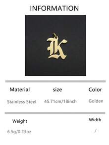 1pc Old English Initial Necklace Personalized 26 Letter A-Z Name Pendant Necklace For Women Stainless Steel Jewelry Birthday Gifts - Gothic Necklace - View 10