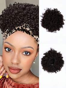 10英寸卷曲抽绳网状马尾假发 - 65克，轻盈，高密度，打造时尚造型 - 彩色 - 查看 3