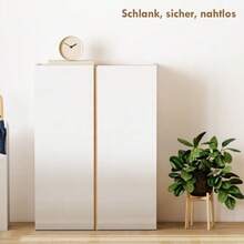 Shoe Cabinet With Soft-Close Mechanism, 6 Shelves Without Handles, Capacity Up To 18 Pairs, For Entryway, Hallway, Wood, White - White - View 7