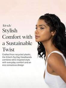 2条/4条装亮黑色和豹纹防滑发带，时尚波浪锯齿发带，家居护肤化妆发带，适合日常使用 - 磨砂款 - 查看 5