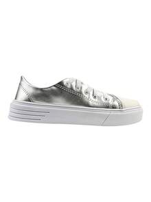 Tenis Casual Prata Feminino com Recortes Sneaker Macio Lançamento Original - Prata - Visão 3