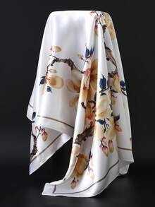 1pc 90cm Women's Luxury Printed Scarf, Fashion Square Scarf, Polyester Casual Accessory - Pink - View 13