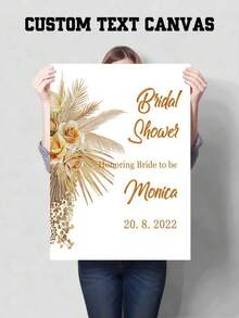 Papan Selamat Datang Pernikahan yang Dapat Disesuaikan dengan Teks yang Dipersonalisasi, Cocok untuk Pernikahan, Pesta Lajang, Acara Bridal Shower, Perayaan, dan Pesta Ulang Tahun. Dapat Menyesuaikan Nama dan Tanggal, Dihiasi dengan Motif Bunga Nuansa Hangat, Hadiah Kreatif dan Papan Selamat Datang yang Sempurna - Aneka warna 03 - View 5