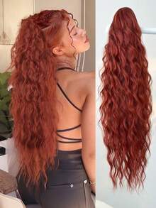 26-Inch Water Ripple Curly Wig Ponytail, Synthetic Ponytail, High-Temperature Silk, Suitable For Women To Wear When Going Out Or Attending Parties - Multicolor - View 2