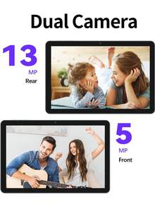 Qetupa 10.1 吋 M9-4 Android 15 平板電腦，4GB RAM+128GB ROM，A523 八核心 2.0GHz 處理器，HD(1280x800) IPS 觸控螢幕，5MP 前置鏡頭與 13MP 後置鏡頭，6000mAh 電池，802.11ac WIFI5 2.4G+5G，藍牙 5.2，GPS，不支援 SIM 卡，適合閱讀與遊戲 - 銀色帶皮套 - 查看 4