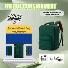 40x20x30厘米旅行背包/行李袋，瑞安航空认证包，可随身携带，可放置于座位下方及客舱内，配有手动气泵和透明真空压缩袋 - 彩色 - 查看 5