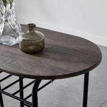 Mcc Direct Dining Table And Chairs Set Metal Wood Effect Kitchen Table Dining Chairs Barley - Grey - View 3