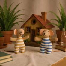 1pc Doll Little Striped Mouse, Mouse Dressed Up As A Doll , Fabric Doll , Children's Day Gift Birthday Gift, Suitable For Toy House Accessories - Multicolor - View 4