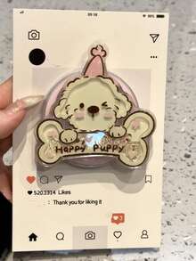 1pc Cartoon Push-Pull Cute Animal Swinging Music Extendable Magnetic Phone Holder, Cartoon Cat & Dog Phone Stand, Suitable For All Phones, Great Gift For Girlfriend, Sister, Friend, Mother's Day Celebration Birthday Gift - Cartoon Animals - View 1