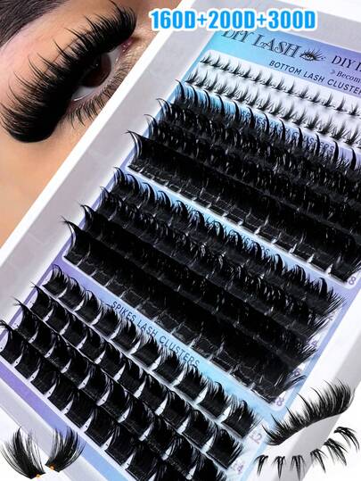 Kit de extensiones de pestañas rusas de 246 piezas/182 piezas con pestañas inferiores, picos y racimos de pestañas en 4 estilos de 60D/100D/160D/200D/300D, extensiones de pestañas individuales en volumen 3D, racimos de pestañas inferiores y con picos, para manualidades de pestañas de hadas/manga