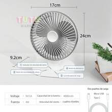 Ventilador PortáTil, Ventilador De Escritorio Multifuncional De Doble PropóSito, Ventilador Personal Silencioso, Ventilador De Escritorio PequeñO Para Dormitorio, Cocina Y Oficina, Ventilador De Escritorio Recargable Por USB, Funcionamiento Silencioso, Alto Flujo De Aire, Larga DuracióN De La BateríA, Regalos Para Damas De Honor, HabitacióN, DecoracióN De Dormitorio, Playa, Viaje, Para Hombres, Para Mujeres, Vacaciones - Blanco - Ver 2