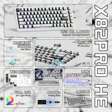 ATTACK SHARK X82 PRO HE 无线快速触发 RGB 机械游戏键盘，可调节触发，支持 2.4G/有线/蓝牙连接，8K 轮询率，霍尔效应磁性开关，5000mAh 电池，适用于 Windows/PC/Linux 系统，适合游戏玩家，也是节日、儿童礼物、新年礼物（2026 年）的理想之选 - 黑色/白色/白色动漫 - 彩色 - 查看 13