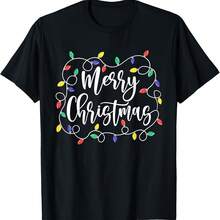 Funny Merry Cistmas Ligh - Camiseta de papá para hombre y mujer - Negro 3 - Ver 1