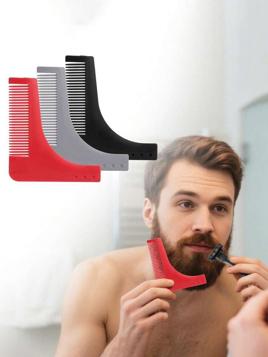 1pc Hairstyle Template Comb, Beard Comb, Beard Grooming Tool, Beard Brush For Men, Beard Styling Template, Hair Styling Template, Salon & Home Use Beard Styling Template Comb, Hair Styling Comb - Beard Comb - View 1