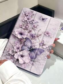 2D Butterfly Pattern Tablet Protective Case, Suitable For 11-Inch Air M3 2025/M2 2024, 5th Gen Air 2022, 11-Inch 2025 (A16), Galaxy Tab, Kindle Paperwhite 12th Gen 2024, Transparent Back, Fashionable Pattern, Auto Sleep/Wake, Shock-Proof, Suitable For Gifts And Office Use - Multicolor - View 4
