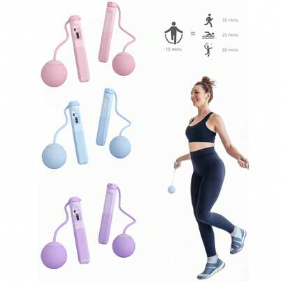 1 Dây Nhảy Không Dây Có Bộ Đếm và Đầu Bóng Có Thể Tháo Rời - Dây Nhảy Không Dây Có Bộ Đếm Kỹ Thuật Số Điều Chỉnh, Dây Nhảy Không Dây, Dành Cho Cả Nam và Nữ, Tập Luyện Trong Nhà/Ngoài Trời, Dây Nhảy Tốc Độ Cao, Thích Hợp Cho Tập Luyện Tại Nhà, Thể Dục Ngoài Trời, Tập Luyện Thể Thao, Giảm Cân, Tập Luyện Thi Cử, Thi Hành, Dụng Cụ Thể Thao (Tím/Hồng/Xanh Dương)