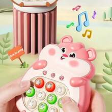 Máquina de juegos portátil de velocidad con sonido y luz, juego interactivo de memoria Quick Push, consola de juegos Quick Push, juguetes sensoriales luminosos, rompecabezas portátil, juguete de presión para niños y adultos. uego Pop It Electrónico, Juguete Anti - Estrés Quickpush - Rosa - Ver 6