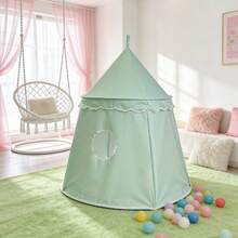 Tente de jeu thème yourte mongole vert menthe | Design réaliste de maison yourte mongole, tente de jeu portable pour enfants, convient pour le divertissement intérieur et extérieur, jeu d'imagination | Meilleur jouet et cadeau pour les garçons, les filles et les tout-petits | Maison de jeu pliable + sac de rangement pour garçons et filles (vert) - Vert menthe - Voir 4