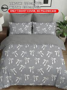 2/3pcs Grey Bowknot Duvet Cover Set, Bedding Set, Comfortable Room Decor, Breathable, Soft And Anti-Pilling, Duvet Cover And Pillowcases, Without Duvet Insert, Suitable For Twin, Full, Queen, King Size Beds, Home Textiles, OEKO-TEX - Multicolor - View 31